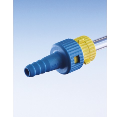 Adapters KA, complete, yellow, from hose connection glass over screw cap GL 14 to connection plastic