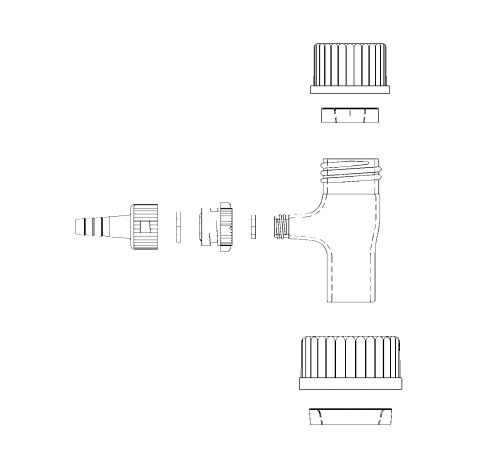 Adaptateur de filtration sous vide pour filetage GL45. L'assemblage de l'adaptateur de filtration fa