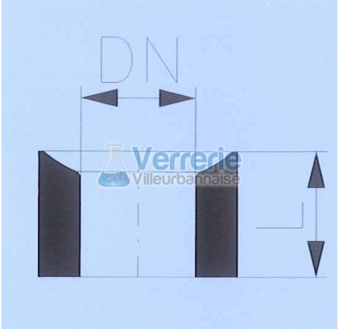 Adaptateur en verre DN25 KZB/PZ Longueur 25 mm
