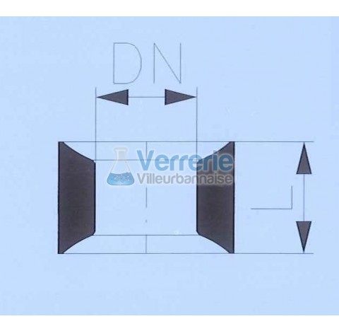 Adaptateur en verre DN25KZB/KZB Longueur 25 mm