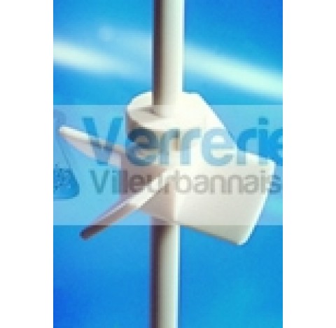 PTFE Adjustable Rotor, 4 Blade Angled Type 45 degree, Imperial Shaft 1/4 , Rotor diam 1 1/2