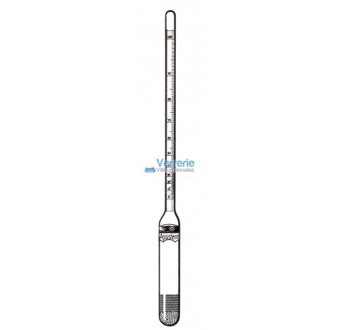 alcoholmeter to 0 to 100 percent precision 1 percent calibration temperature 20 degree reading below