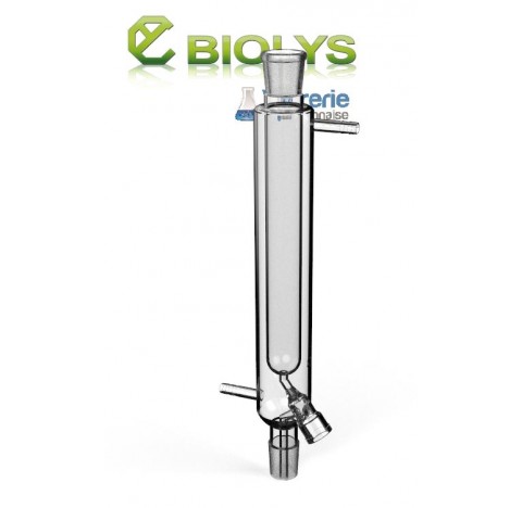 Ampoule 100 ml thermostatée avec robinet torion 8 mm thermostaté rodages 29/32 et olive en verre, tu