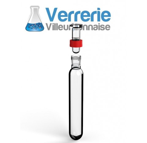 Ampoule a sceller haute pression 500ml diam 60 ep 5 fond rond avec rodage a vis 29/32 bouchon en ver