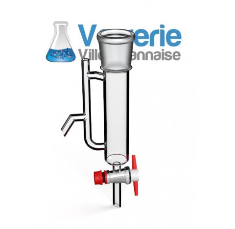 Ampoule 30ml pour huiles essentielles rodage femelle 29/32 , robinet clé PTFE 2.5 mm, en verre boros