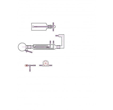 Alginate dosing glass apparatus according to USP, boiling flask : 250 ml, condensor , Gas wash bottl