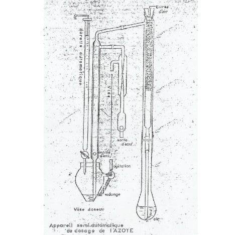 Complete semi-automatic nitrogen dosing glass apparatus