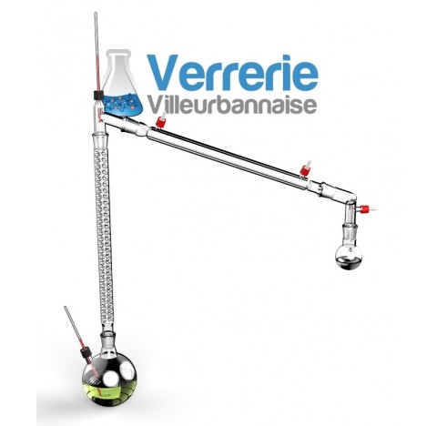 Glass apparatus for fractionning distillation sous vide compound:: Boiling flask two necks 500ml 24/