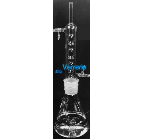 Glass apparatus for determination for sulfuric iron 3(III) composition: a condenser Allihn socket 45