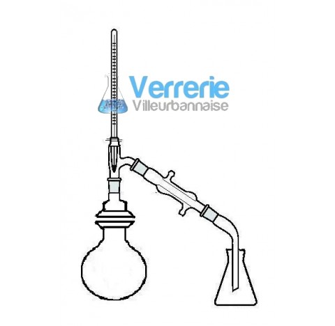 Glass apparatus for distillation essential oils 1000ml compound:a boiling flask 1000 ml with flange 