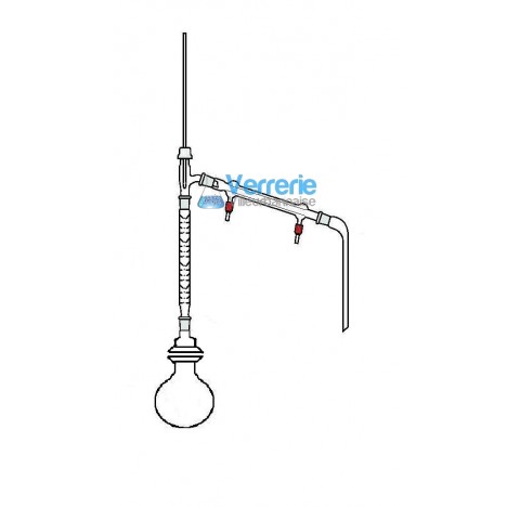 Glass apparatus for distillation essential oils 1000ml compound:a boiling flask 1000 ml with flange 