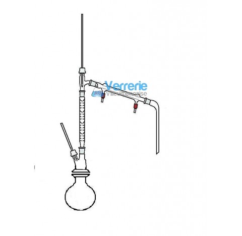 Glass apparatus for distillation essential oils 1000ml compound:a boiling flask 1000 ml with flange 