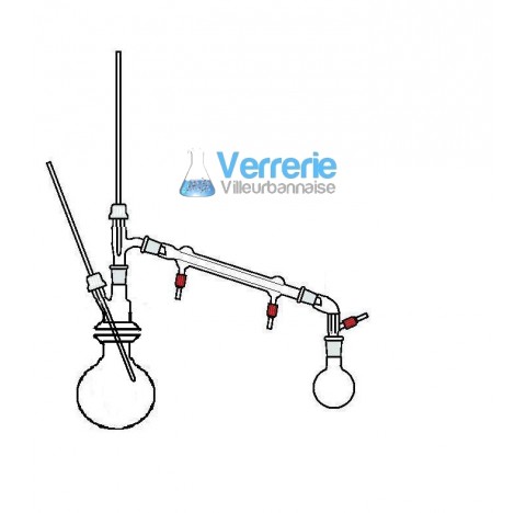 Glass apparatus for distillation essential oils 2000ml compound:a boiling flask 2000 ml with flange 