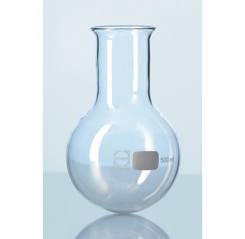 DURAN Round bottom flask, wide neck, with beaded rim, 50 ml packing of 10