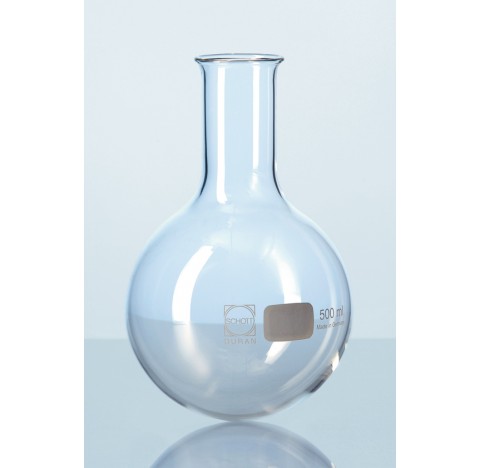 DURAN Round bottom flask, narrow neck, with beaded rim, 50 ml packing of 10