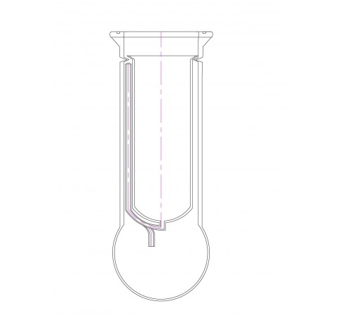 Kumagawa boiling flask 500 ml flange DN100 with internal siphon tube verre laboratoire borosilicate 