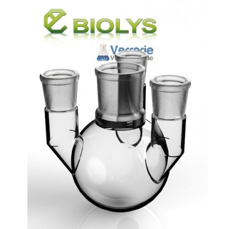 Ballon 500 ml quadricol 29/32 central et 3 rodages droits 29/32