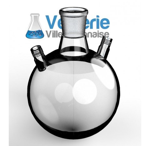 Ballon 500 ml tricol rodage central 29/32 et 2 pas de vis SVL 15 fond rond , SVL inclines