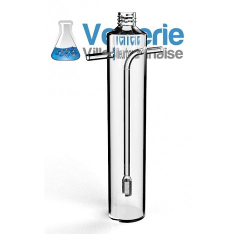 Barbotteur avec bougie filtrante porosité 1 intégrée, verre borosilicate