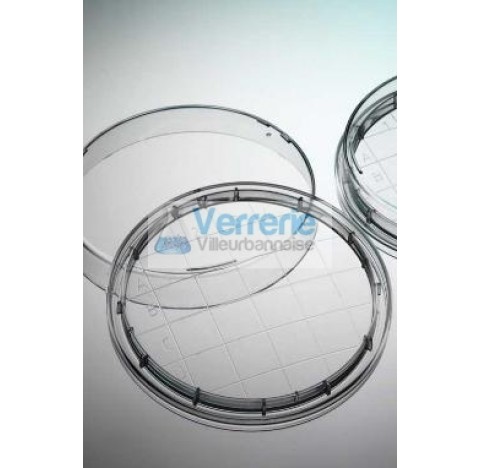 Round domed contact petri platePS naturel 4 vents height 14.5 diameter 65and grip lid, 20/bag easy t