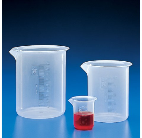 Graduated beaker 2 liters subdivision 50 ml tolerance +/- 10% O.D. 133 mm height 184 mm wall thickne