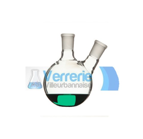 Ballon bicol 5 litres rodage central 45/40 et rodage lateral incline 14/23 fond rond