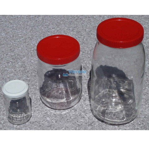 Jar 210 ml glass ( transparent )white metal screw cap Twist off diameter of cap 63 mm packing 15 pie