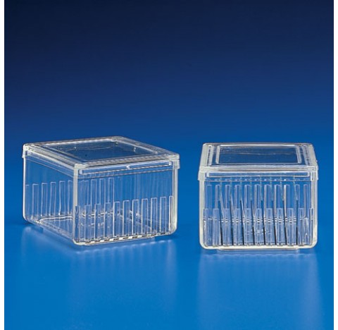 Staining jar Shifferdecker type in PMP dimensions 85x70x50mm for slide 76x26mm (3x1)