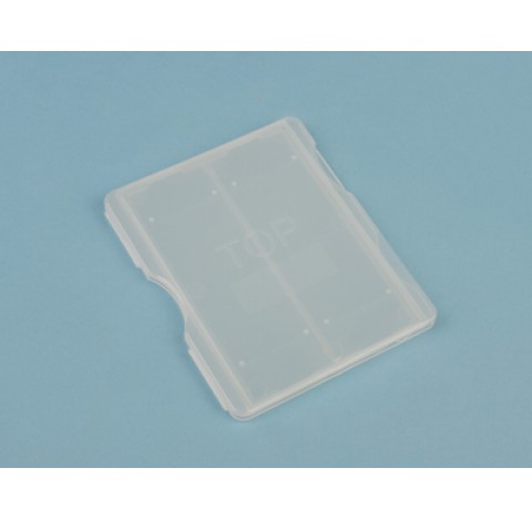 Caisse plastique plate translucide pour 2 lames dimensiond 85x70 mm épaisseur 5 mm