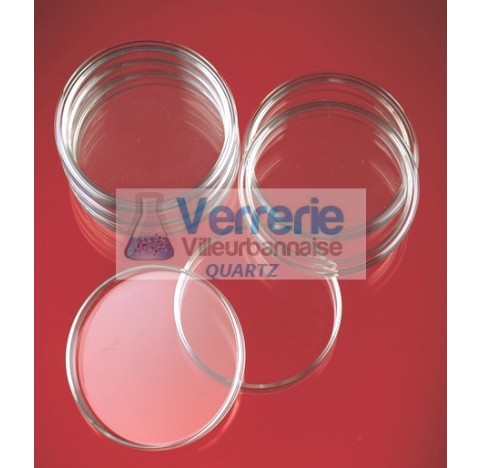 Boite de petri en quartz diam x haut : 30 x 8 mm haute temperature verre silice incineration dessica