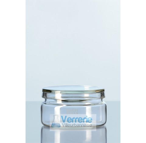 Duran glass jar, base diameter 103 mm height without lid 53 mm, 250 ml sold by 10 . Duran Schott
