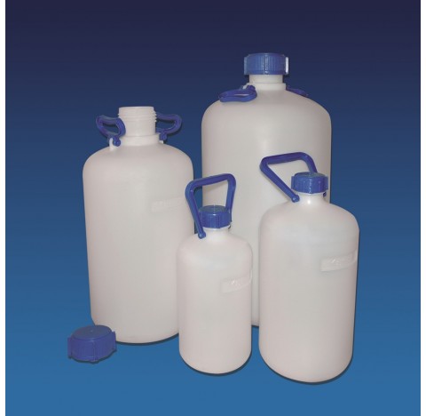 Bottle carboy heavy walled, narrow neck ,HDPE 10 liters OD 210 mm neck NS55 one handle