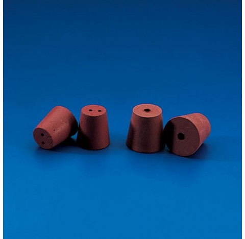 Red rubber stopper with one hole upper diameter 42 mm lower diameter 32mm height 42 mm