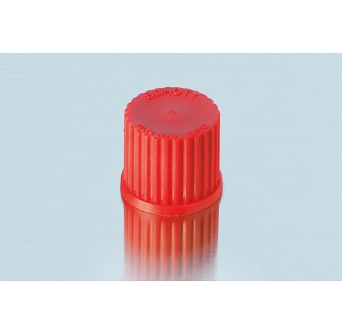 Screw Cap, GL 18, red, made of PBT with PTFE protected seals (blind cap) packing of 2