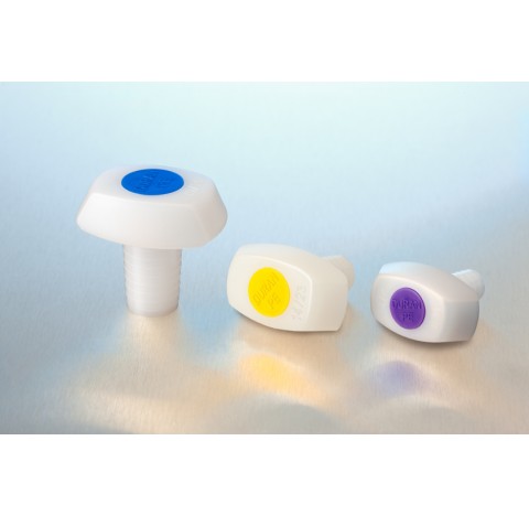 Plastic stopper PE, with blue insert, NS 19/26 packing of 10