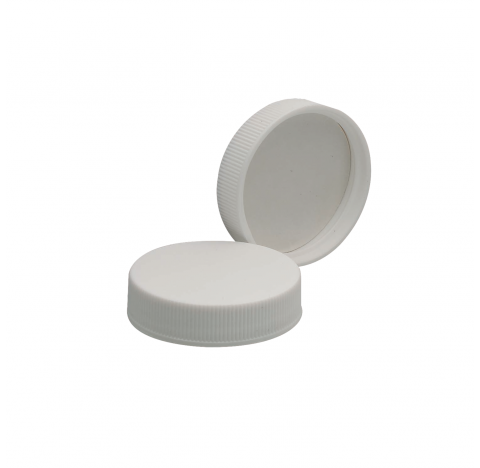 Bouchon visse en polypropylene blanc avec joint polyvinyle, taille 24-400 (Boite de 144) .Le capucho