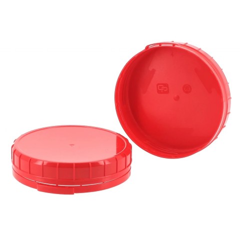 Couvercle Antarès en polypropylene diamètre 100mm inviolable vissant, rouge