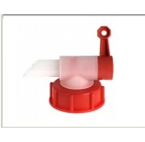 Bouchon robinet quick tap PEHD , diametre 9mm, rouge, bague 51/55DIN joint alveocel, bouchon à robin