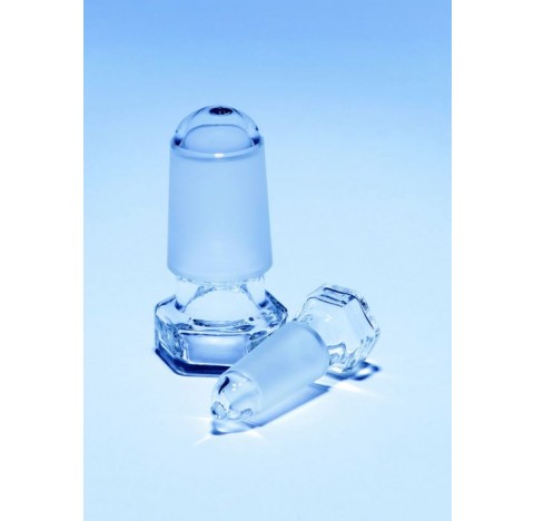 Bouchon creux en verre, tete hexagonale CN45/40