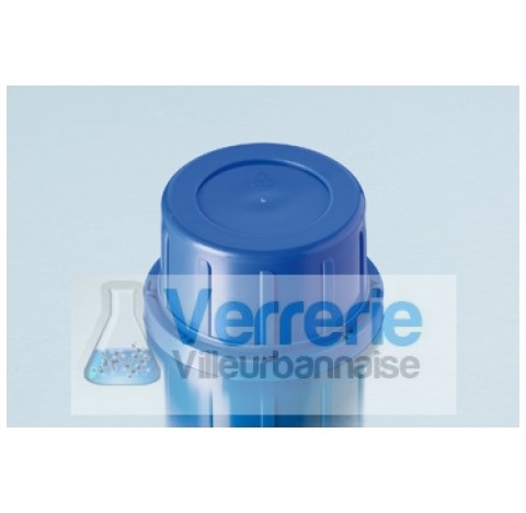 Tamper-proof screw caps for narrow neck square bottles, GL 45 H, PP, blue packing of 10