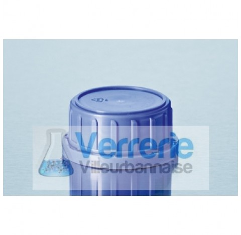 Tamper-proof screw caps for wide neck square bottles, GL 32 K, PP, blue packing of 10