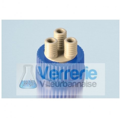 Screw cap, GL 45, PP, 3 Port GL 14, for DURAN laboratory glass bottles with DIN thread packing of 2