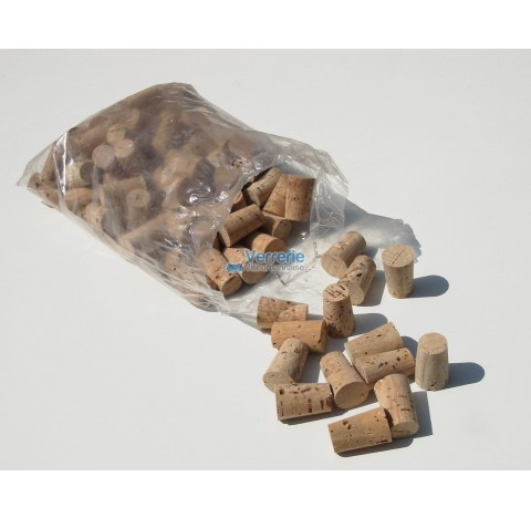 Cork stopper top diameter 14mm bottom diameter 11mm height. 25mm