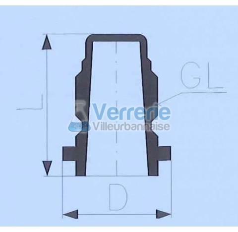 Bouchon avec GL32 longueur 64mm diametre 44 mm