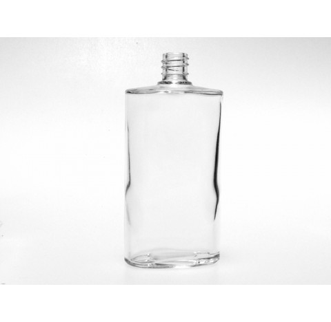 Bouillotte ovale 125 ml en verre blanc bague EUR5, flacon cosmetique en verre