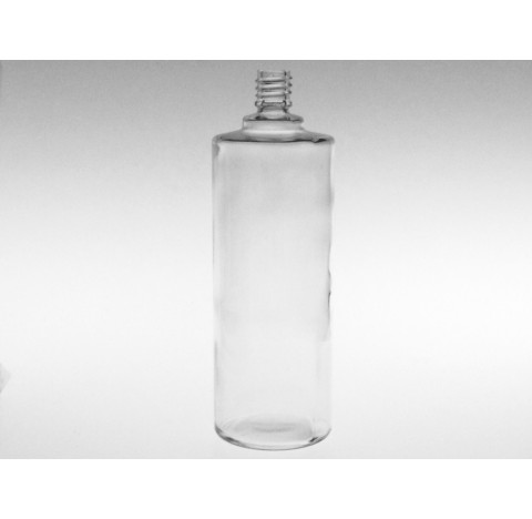 Bouillotte ronde 500 ml en verre blanc bague EUR6, flacon cosmetique en verre