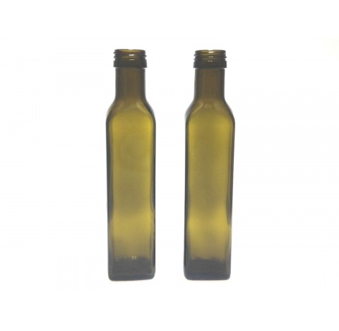Bouteille d'huile 250 ml en verre antique bague PP31.5, modele Marasca