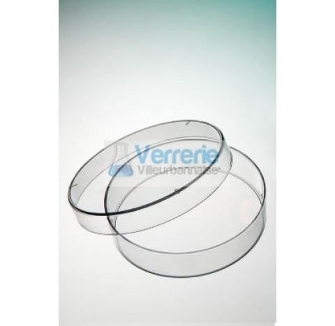 Round petri plate PS naturel 6 vents height 14.2 diameter 55, 15/bag easy to open, double outer bag 