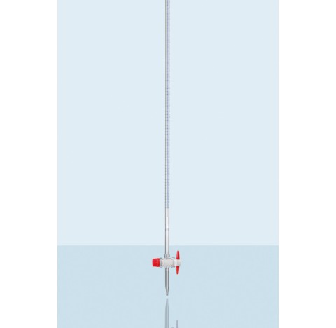 DURAN burette with straight stopcock, 10 ml, class AS, PTFE key packing of 2