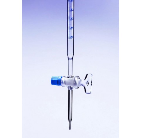 Burette a voie unique cle verre classe B 10ml echelon 0,05ml